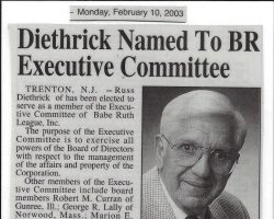 Diethrick Named To BR Executive Committee. <em>Post-Journal</em> (Jamestown), February 10, 2003. Diethrick Named To BR Executive Committee. February 10, 2003.