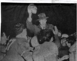 Jamestown Gridders Beat Binghamton, City Celebrates All-Victorious Season. 1949. Jamestown Gridders Beat Binghamton, City Celebrates All-Victorious Season. 1949.