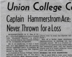 Captain Hammerstrom Ace; Never Thrown for a Loss. December 9, 1939. Captain Hammerstrom Ace; Never Thrown for a Loss. December 9, 1939.