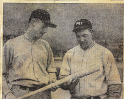 Eddie O'Connell (left) and Johnny Newman. Terre Haute, 1936. Eddie O'Connell and Johnny Newman, Chicago stars with Terre Haute, 1936.