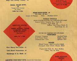 Gabe's Restaurant menu with John Newman Special. Owensboro, Kentucky. 1939. Gabe's Restaurant menu with John Newman Special. Owensboro, Kentucky. 1939.