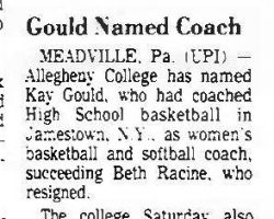 Gould Named Coach. <em>Olean Times-Herald</em>, June 9, 1980. Gould Named Coach. June 9, 1980.