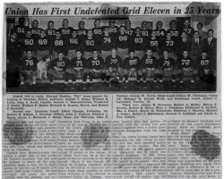 Union Has First Undefeated Grid Eleven in 25 Years. 1939. Union Has First Undefeated Grid Eleven in 25 Years. 1939.