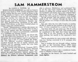 Sam Hammerstrom. <em> Union Gridiron</em>. November 11, 1939. Sam Hammerstrom. November 11, 1939.