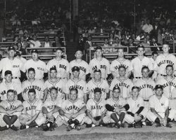 1947 Pacific Coast League All-Stars. John O'Neil sixth from left in front row. 1947 Pacific Coast League All-Stars.