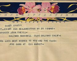 1954 Ed's Market telegram.