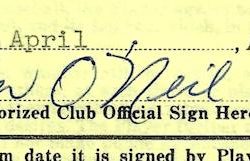 John O'Neil's signature. John O'Neil's signature.