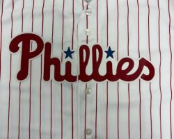 The Philadelphia Phillies sent this jersey to John O'Neil on his 90th birthday in 2010. The Philadelphia Phillies sent this jersey to John O'Neil on his 90th birthday in 2010.