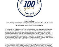 Western New York PGA 100 Years article, 2025. Page 1. Western New York PGA 100 Years article, 2025. Page 1.