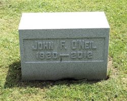 Burial marker of John O'Neil. Burial marker of John O'Neil.