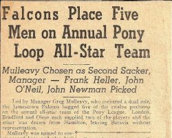 Falcons Place Five on Annual Pony Loop All-Star Team. 1941. Falcons Place Five on Annual Pony Loop All-Star Team. 1941.