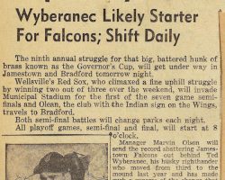 Wyberanec Likely Starter For Falcons; Shift Daily. 1947. Wyberanec Likely Starter For Falcons; Shift Daily. 1947.