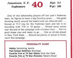 University of North Carolina program biography. 1970-71. University of North Carolina program biography. 1970-71.