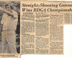 Straight-Shooting Gunnell Wins BDGA Championship. <em>Courier-Express</em> (Buffalo), August 21, 1980. Straight-Shooting Gunnell Wins BDGA Championship.