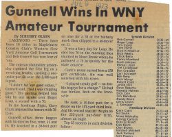 Gunnell Wins In WNY Amateur Tournament. <em>Post-Journal</em> (Jamestown), July 9, 1973. Gunnell Wins In WNY Amateur Tournament. July 9, 1973.