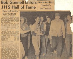 Bob Gunnell Enters JHS Hall of Fame. <em>Post-Journal</em> (Jamestown), 1950. Bob Gunnell Enters JHS Hall of Fame. 1950.