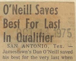 O'Neill Best For Last In Qualifier. <em>Post-Journal</em> (Jamestown), October 14, 1975. O'Neill Best For Last In Qualifier. October 14, 1975.