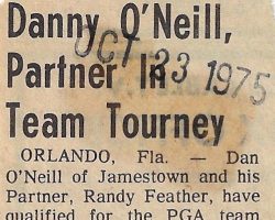 Danny O'Neill, Partner In Team Tourney. <em>Post-Journal</em> (Jamestown), October 23, 1975. Danny O'Neill, Partner In Team Tourney. October 23, 1975.
