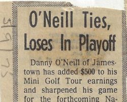 O'Neill Ties, Loses In Playoff. <em>Post-Journal</em> (Jamestown), May 9, 1975. O'Neill Ties, Loses In Playoff. May 9, 1975.