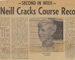 O'Neill Cracks Course Record. <em>Post-Journal</em> (Jamestown), June 21, 1968. O'Neill Cracks Course Record. June 21, 1968.