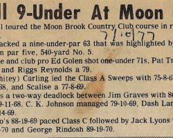 O'Neill 9-Under At Moon Brook. <em>Post-Journal</em> (Jamestown), July 10, 1977. O'Neill 9-Under At Moon Brook. July 10, 1977.