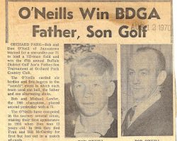 O'Neills Win BDGA Father, Son Golf. <em>Post-Journal</em> (Jamestown), August 12, 1970. O'Neills Win BDGA Father, Son Golf. August 12, 1970.