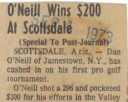 O'Neill Wins $200 At Scottsdale. <em>Post-Journal</em> (Jamestown), September 4, 1973. O'Neill Wins $200 At Scottsdale. September 4, 1973.