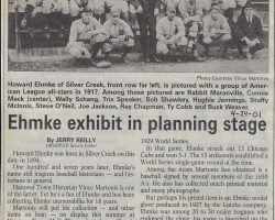 Ehmke exhibit in planning stage. <em>Dunkirk Observer</em>, April 24, 2001. Ehmke exhibit in planning stage. April 24, 2001.