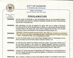 Al Stuhlmiller Day proclamation by the City of Dunkirk. January 31, 2013. Al Stuhlmiller Day proclamation by the City of Dunkirk. January 31, 2013.