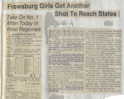 Frewsburg Girls Get Another Shot To Reach States. <em>Post-Journal</em> (Jamestown), 1996. Frewsburg Girls Get Another Shot To Reach States. 1996.
