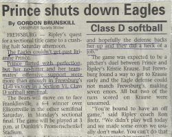 Prince shuts down Eagles. <em>Observer</em> (Dunkirk), 1996. Prince shuts down Eagles. 1996.