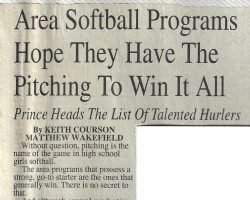 Area Softball Programs Hope They Have The Pitching To Win It All. <em>Post-Journal</em> (Jamestown), 1997. Area Softball Programs Hope They Have The Pitching To Win It All. 1997.