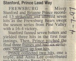 Stanford, Prince Lead Way. <em>Post-Journal</em> (Jamestown), April 7, 1997. Stanford, Prince Lead Way. April 7, 1997.