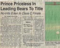 Prince Priceless In Leading Bears To Title. <em>Post-Journal</em> (Jamestown), 1997. Prince Priceless In Leading Bears To Title. 1997.