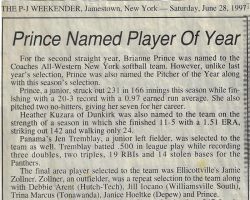 Prince Named Player Of Year. <em>Post-Journal</em> (Jamestown), June 28, 1997. Prince Named Player Of Year. June 28, 1997.
