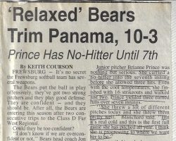 'Relaxed' Bears Trim Panama, 10-3. <em>Post-Journal</em> (Jamestown), 1997. 'Relaxed' Bears Trim Panama, 10-3. <em>Post-Journal</em> (Jamestown), 1997.