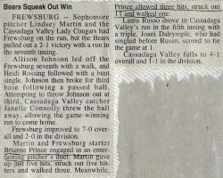 Bears Squeak Out Win. <em>Post-Journal</em> (Jamestown), 1997. Bears Squeak Out Win. 1997.
