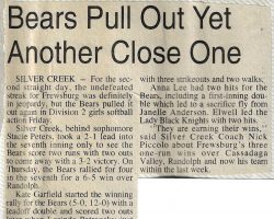 Bears Pull Out Yet Another Close One. <em>Post-Journal</em> (Jamestown), 1997. Bears Pull Out Yet Another Close One. 1997.