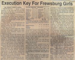 Execution Key For Frewsburg Girls. <em>Post-Journal</em> (Jamestown), 1998. Execution Key For Frewsburg Girls. 1998.