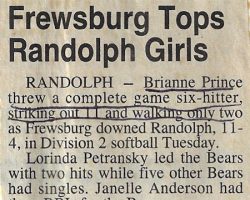 Frewsburg Tops Randolph Girls. <em>Post-Journal</em> (Jamestown),1998. Frewsburg Tops Randolph Girls.1998.