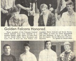 Golden Falcons Honored. <em>Post-Journal</em> (Jamestown), 1989. Golden Falcons Honored. 1989.