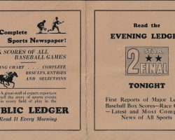 Scorecard (outside) September 12, 1929. Scorecard (outside) September 12, 1929.