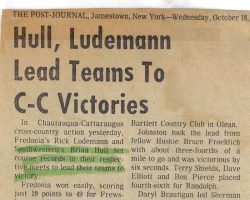 Hull, Ludemann Lead Teams To C-C Victories. <em>Post-Journal</em> (Jamestown), October 18, 1972. Hull, Ludemann Lead Teams To C-C Victories. October 18, 1972.
