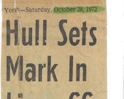 Hull Sets Marks In Lions CC. <em>Post-Journal</em> (Jamestown), October 28, 1972. Hull Sets Marks In Lions CC. October 28, 1972.