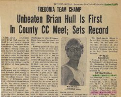 Unbeaten Brian Hull Is First In County CC Meet; Sets Record. <em>Post-Journal</em> (Jamestown), October 25, 1972. Unbeaten Brian Hull Is First In County CC Meet; Sets Record. October 25, 1972.