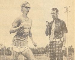 Brian Hull and coach Tom Priester. <em>Post-Journal</em> (Jamestown), 1974. Brian Hull and coach Tom Priester. 1974.
