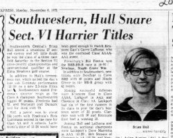Southwestern, Hull Snare Sect. VI Harrier Titles. <em>Buffalo Courier Express</em>, November 5, 1972. Southwestern, Hull Snare Sect. VI Harrier Titles. November 5, 1972.