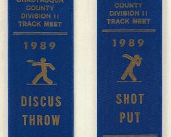 Chautauqua County Track & Field Meet first place awards, 1989. Chautauqua County Track & Field Meet first place awards, 1989.
