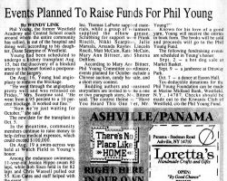 Events Planned To Raise Funds For Phil Young. <em>Chautauqua News</em>, August 24, 1995. Events Planned To Raise Funds For Phil Young. August 24, 1995.