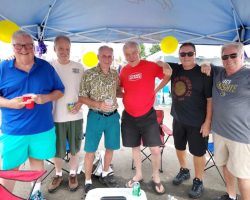 Dan Wolfe, third from left, with friends. Dan Wolfe, third from left, with friends.